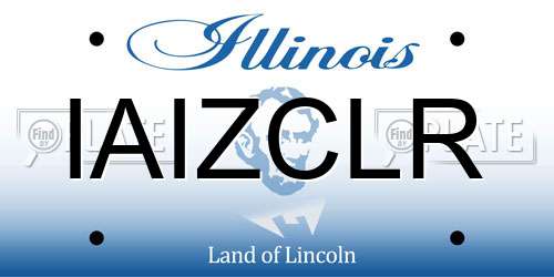IAIZCLR Illinois License Plate