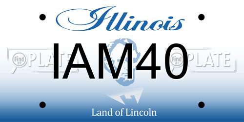 IAM40 Illinois License Plate