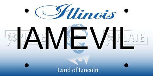 IAMEVIL Illinois License Plate