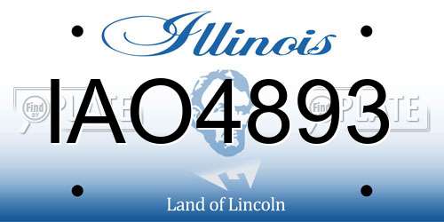 IAO4893 Illinois License Plate