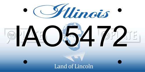 IAO5472 Illinois License Plate