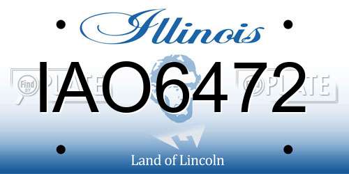 IAO6472 Illinois License Plate