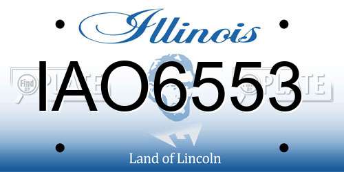 IAO6553 Illinois License Plate