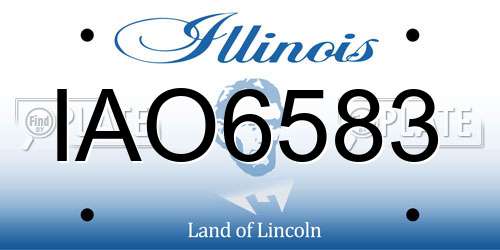 IAO6583 Illinois License Plate