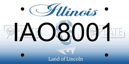 IAO8001 Illinois License Plate