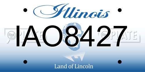 IAO8427 Illinois License Plate