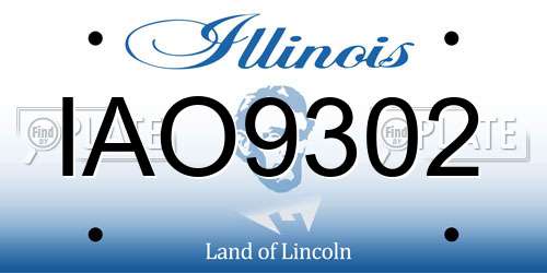 IAO9302 Illinois License Plate