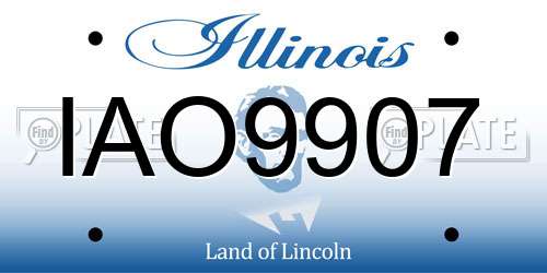 IAO9907 Illinois License Plate