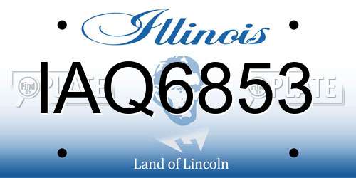 IAQ6853 Illinois License Plate