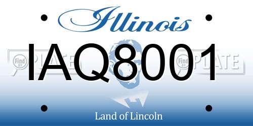 IAQ8001 Illinois License Plate