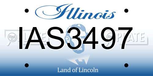 IAS3497 Illinois License Plate