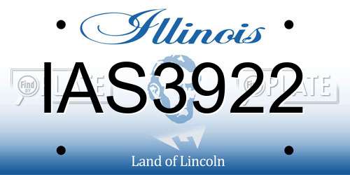IAS3922 Illinois License Plate
