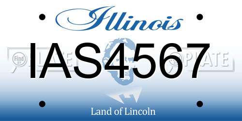 IAS4567 Illinois License Plate