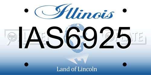 IAS6925 Illinois License Plate