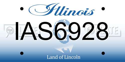 IAS6928 Illinois License Plate
