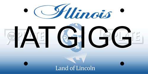 IATGIGG Illinois License Plate