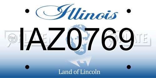 IAZ0769 Illinois License Plate
