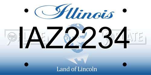 IAZ2234 Illinois License Plate