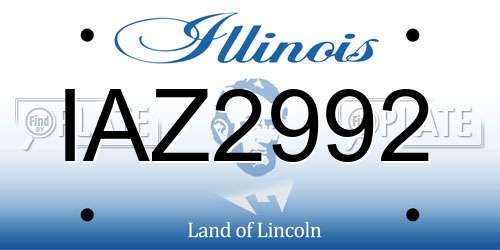 IAZ2992 Illinois License Plate