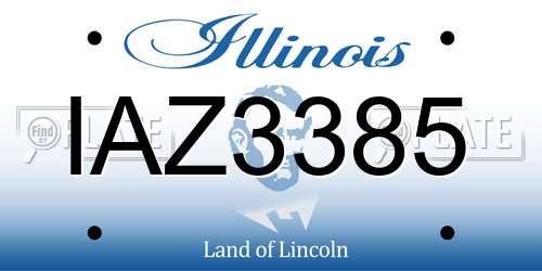 IAZ3385 Illinois License Plate