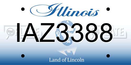 IAZ3388 Illinois License Plate