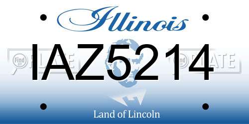 IAZ5214 Illinois License Plate
