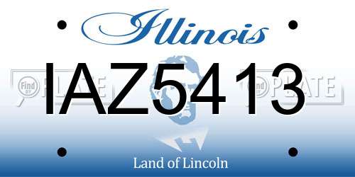 IAZ5413 Illinois License Plate