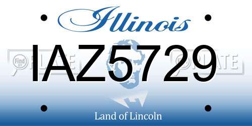 IAZ5729 Illinois License Plate