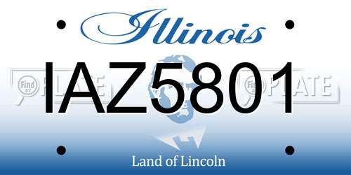 IAZ5801 Illinois License Plate