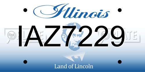 IAZ7229 Illinois License Plate