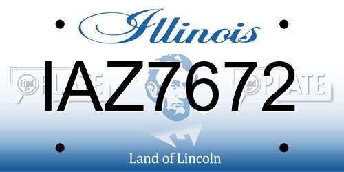 IAZ7672 Illinois License Plate