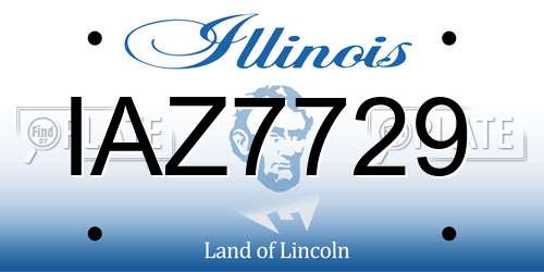IAZ7729 Illinois License Plate