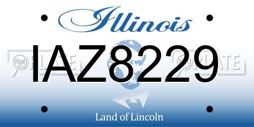 IAZ8229 Illinois License Plate