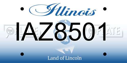 IAZ8501 Illinois License Plate