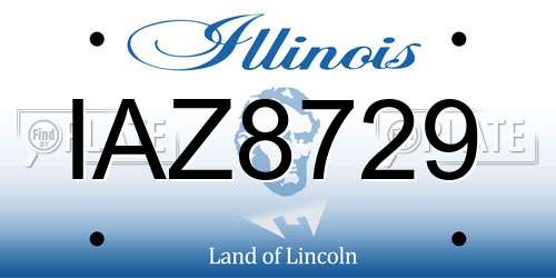 IAZ8729 Illinois License Plate