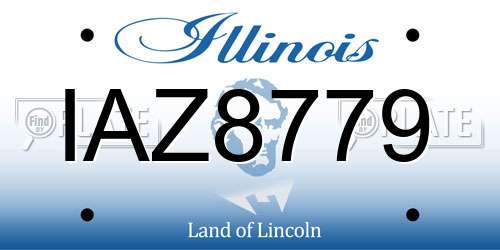 IAZ8779 Illinois License Plate