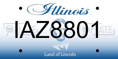 IAZ8801 Illinois License Plate