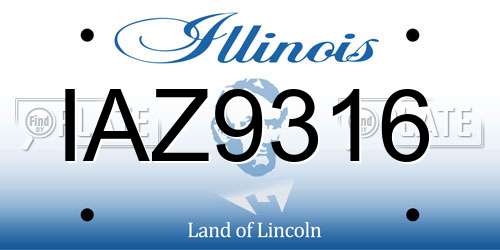 IAZ9316 Illinois License Plate