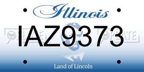 IAZ9373 Illinois License Plate