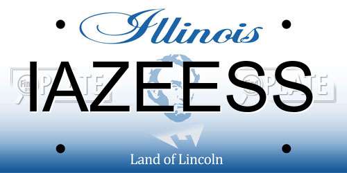 IAZEESS Illinois License Plate