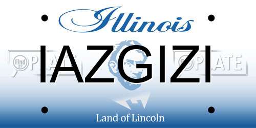 IAZGIZI Illinois License Plate
