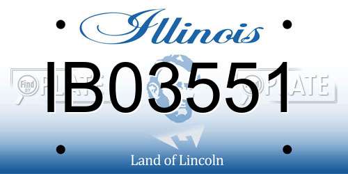 IB03551 Illinois License Plate