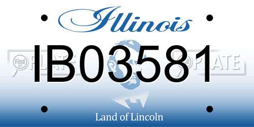IB03581 Illinois License Plate