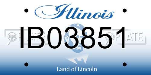 IB03851 Illinois License Plate