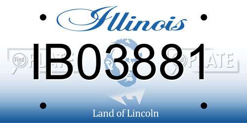 IB03881 Illinois License Plate