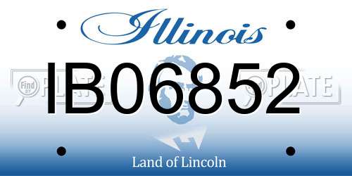 IB06852 Illinois License Plate
