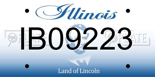 IB09223 Illinois License Plate