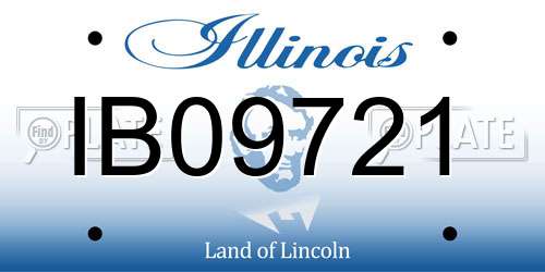 IB09721 Illinois License Plate