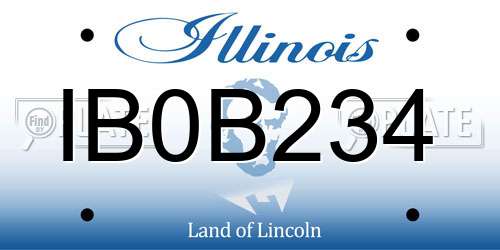 IB0B234 Illinois License Plate