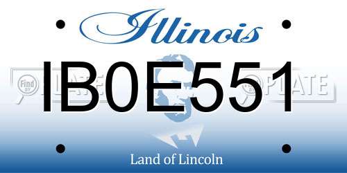 IB0E551 Illinois License Plate